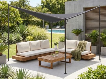 Paviljong Aventine 300 cm Stål - Grå/Svart - Hagemøbler - Solbeskyttelse - Pergola