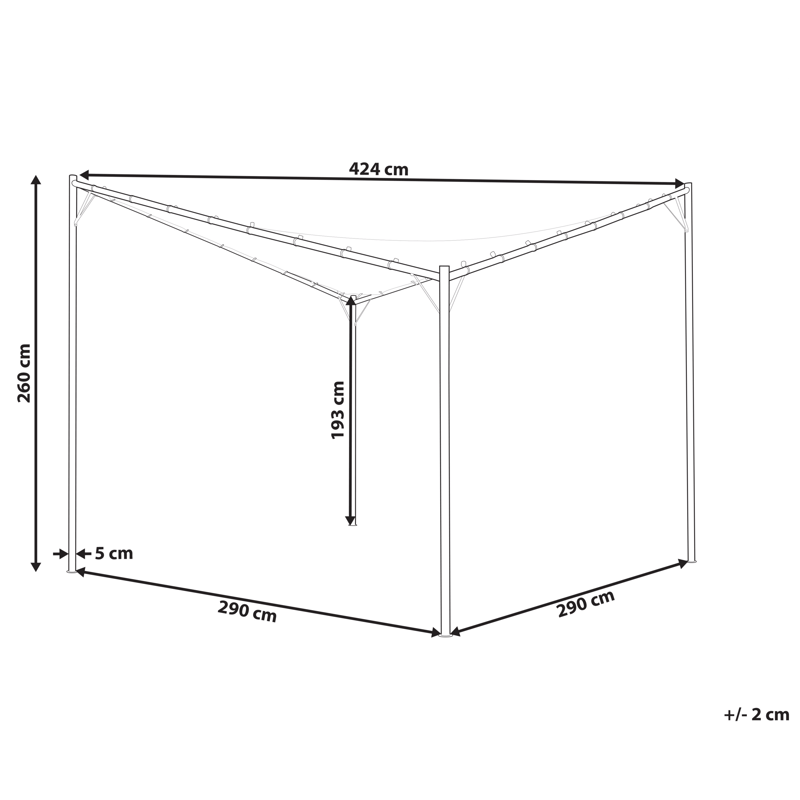 Paviljong Aventine 300 cm Stål - Grå/Svart - Hagemøbler - Solbeskyttelse - Pergola