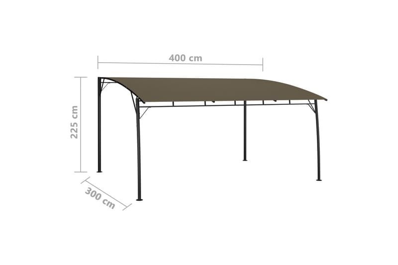 Hagemarkise 4x3x2,25 m gråbrun - Taupe - Komplett paviljong