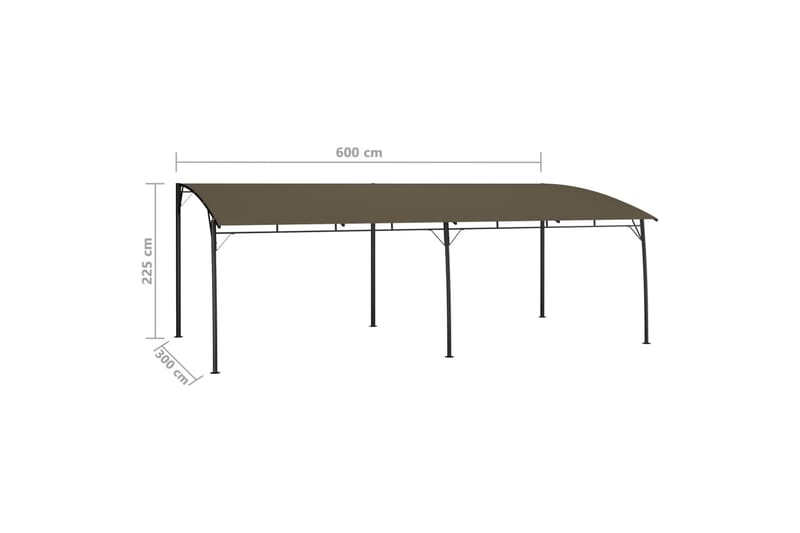 Hagemarkise 6x3x2,25 m gråbrun - Taupe - Hagemøbler - Solbeskyttelse - Paviljonger - Komplett paviljong