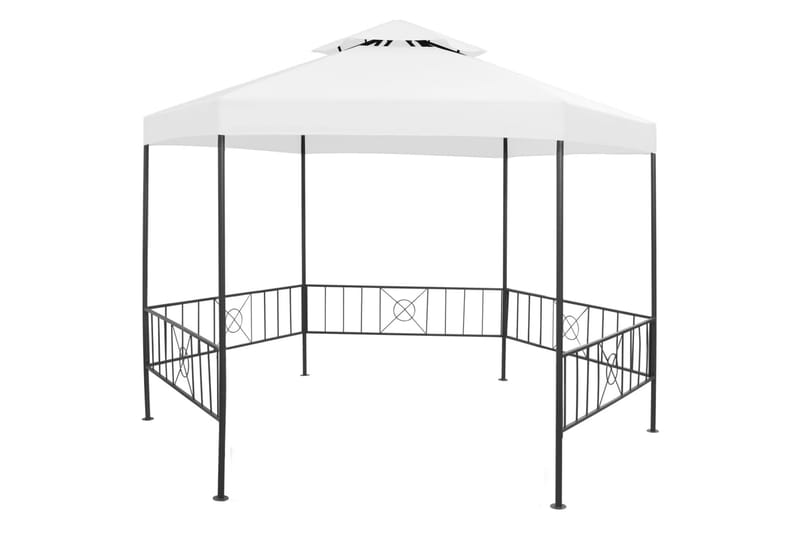 Hagepaviljong 323x275x265 cm hvit 180 g/m² - Hvit - Hagemøbler - Solbeskyttelse - Paviljonger