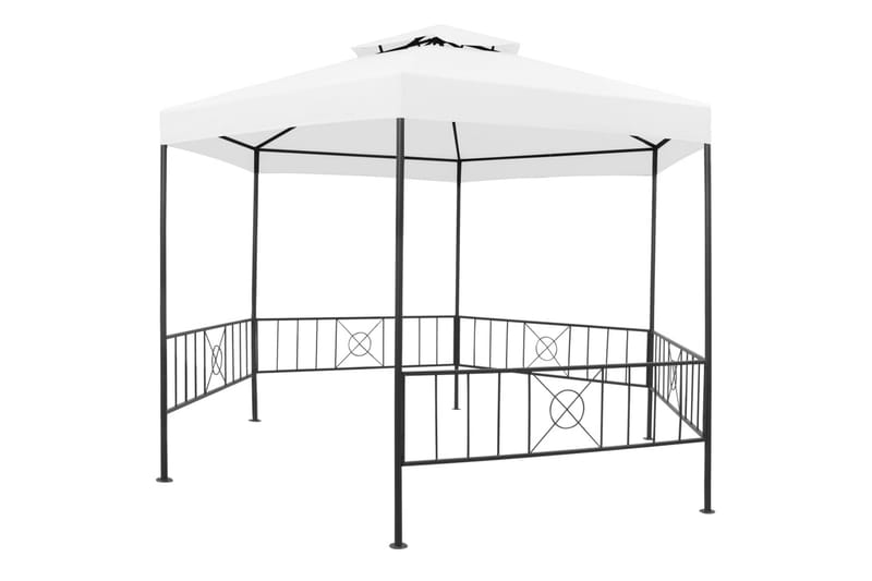Hagepaviljong 323x275x265 cm hvit 180 g/m² - Hvit - Hagemøbler - Solbeskyttelse - Paviljonger