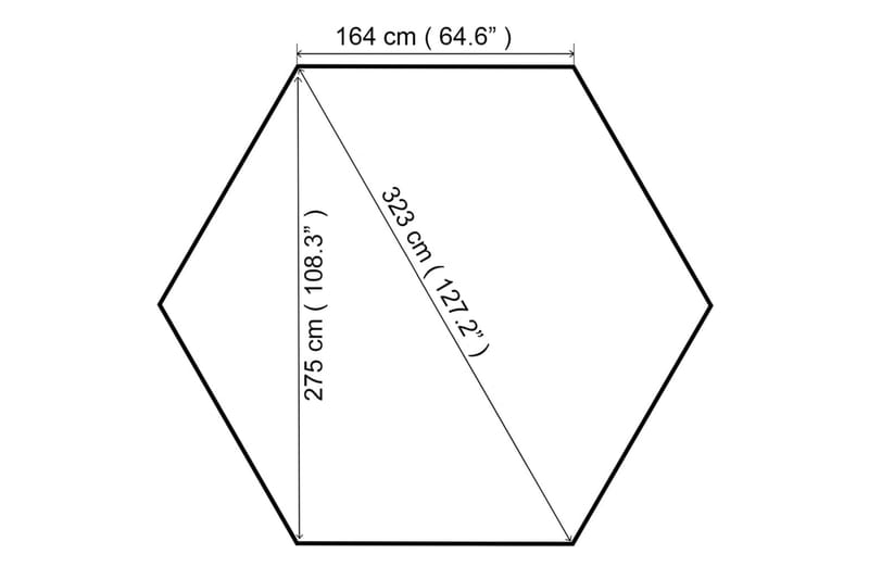 Hagepaviljong 323x275x265 cm hvit 180 g/m² - Hvit - Hagemøbler - Solbeskyttelse - Paviljonger