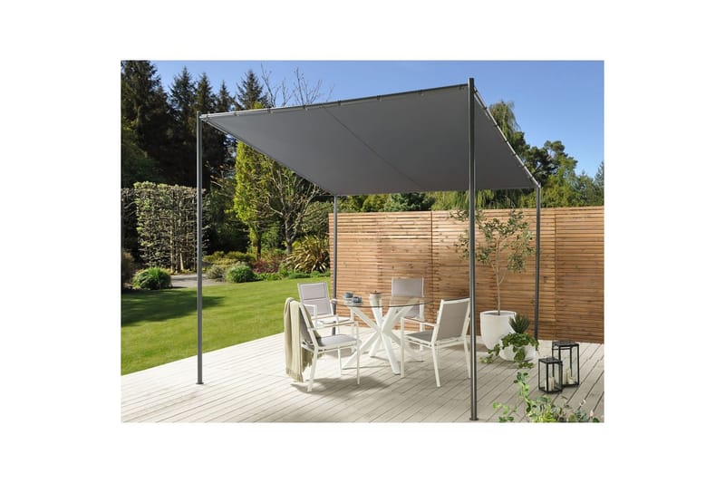 Hagepergola Vimino - Grå, svart - Hagemøbler - Solbeskyttelse - Paviljonger - Komplett paviljong