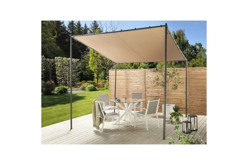 Hagepergola Vimino - Taupe, svart - Hagemøbler - Solbeskyttelse - Pergola