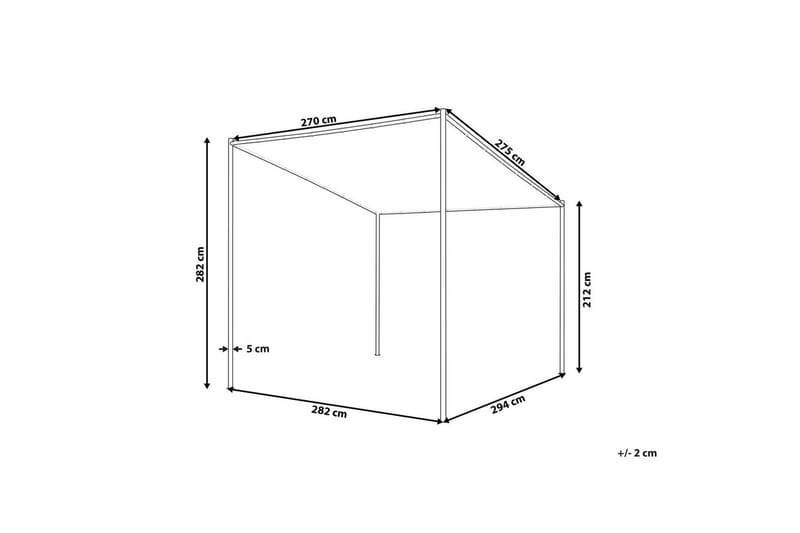 Hagepergola Vimino - Taupe, svart - Hagemøbler - Solbeskyttelse - Paviljonger - Komplett paviljong