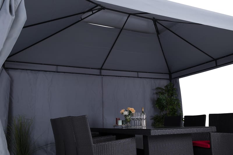 Bermuda Vegger til Paviljong 3x4 m - Lysegrå - Hagemøbler - Solbeskyttelse - Paviljonger - Komplett paviljong