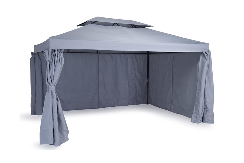 Bermuda Paviljong 3x4 m - Lysegrå - Hagemøbler - Solbeskyttelse - Paviljonger - Komplett paviljong