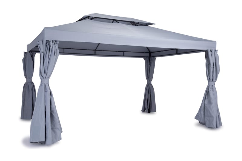 Bermuda Paviljongpakke 3x4 m inkl. Paviljongvegger - Lysegrå - Hagemøbler - Solbeskyttelse - Paviljonger - Komplett paviljong