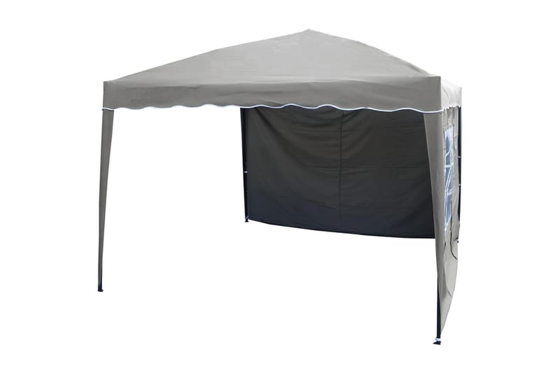 Easy Up Paviljong 295x295 cm - Hvit/brun - Hagemøbler - Solbeskyttelse - Paviljonger - Komplett paviljong