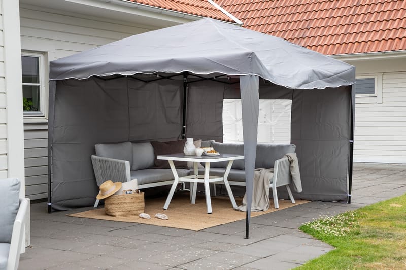Easy Up Paviljong 295x295 cm Svart/Grå - Venture Home - Hagemøbler - Solbeskyttelse - Paviljonger - Komplett paviljong
