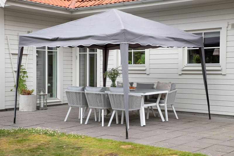 Easy Up Paviljong 295x295 cm Svart/Grå - Venture Home - Hagemøbler - Solbeskyttelse - Paviljonger - Komplett paviljong