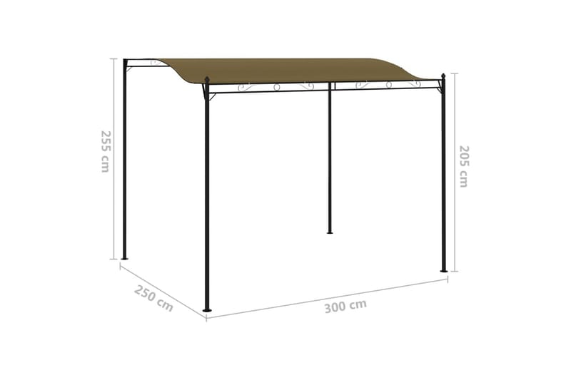 Hagemarkise 3x2,5 m gråbrun 180 g/m² - Taupe - Hagemøbler - Solbeskyttelse - Paviljonger - Komplett paviljong