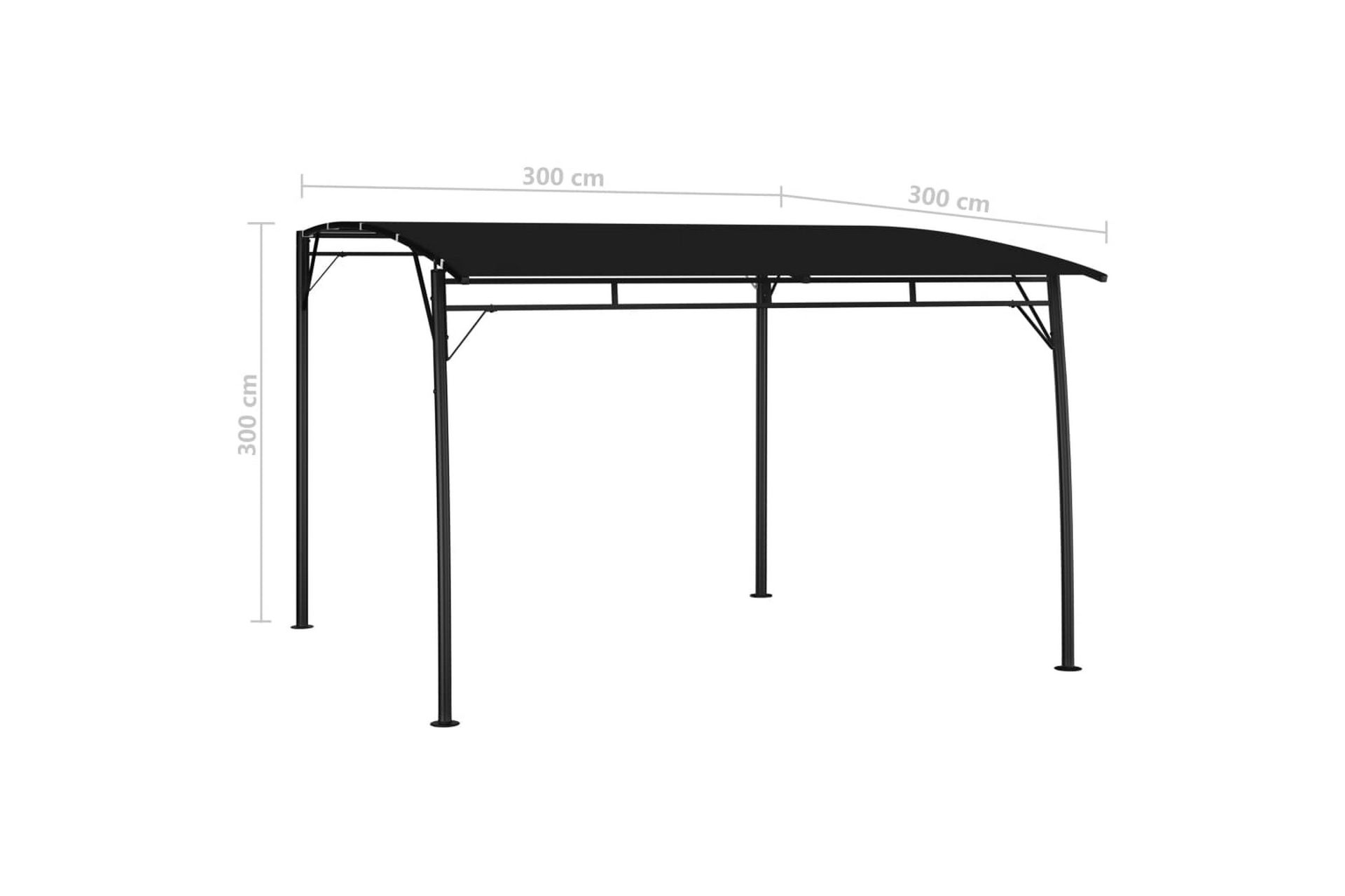 Hagemarkise 3x3x2,25 m antrasitt - Hagemøbler - Solbeskyttelse - Paviljonger - Komplett paviljong