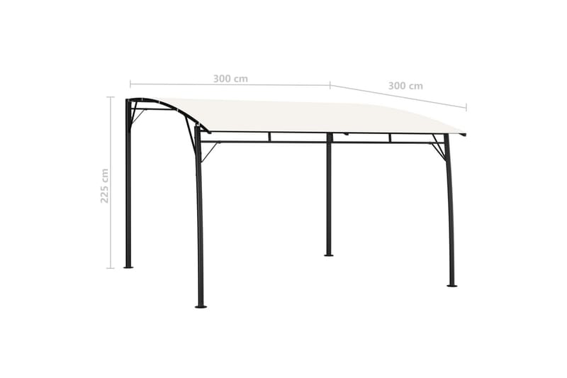 Hagemarkise 3x3x2,25 m kremhvit - Hagemøbler - Solbeskyttelse - Paviljonger - Komplett paviljong