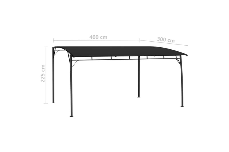 Hagemarkise 4x3x2,25 m antrasitt - Komplett paviljong