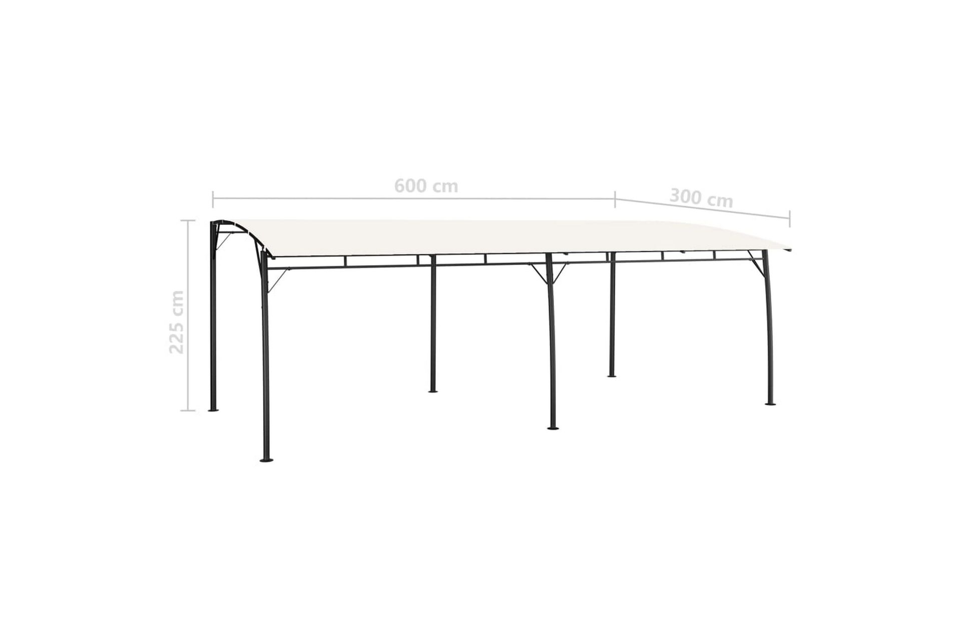 Hagemarkise 6x3x2,25 m kremhvit - Hagemøbler - Solbeskyttelse - Paviljonger - Komplett paviljong