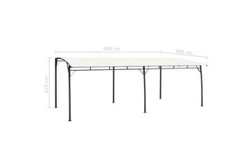 Hagemarkise 6x3x2,25 m kremhvit - Hagemøbler - Solbeskyttelse - Paviljonger - Komplett paviljong