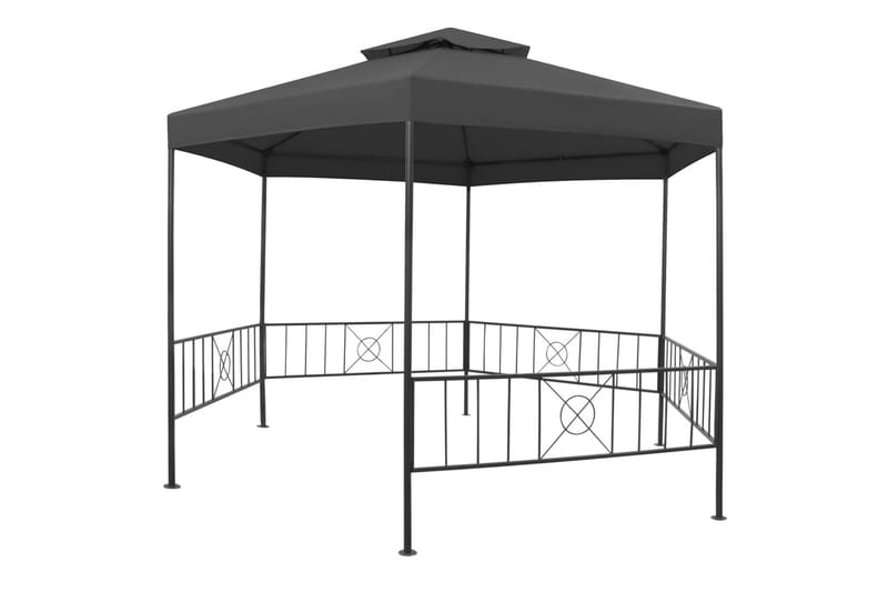 Hagepaviljong 323x275x265 cm antrasitt - Grå - Hagemøbler - Solbeskyttelse - Paviljonger - Komplett paviljong