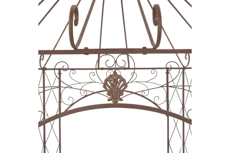 Hagepaviljong antikk brun 400x258x378 cm jern - Brun - Hagemøbler - Solbeskyttelse - Paviljonger - Komplett paviljong