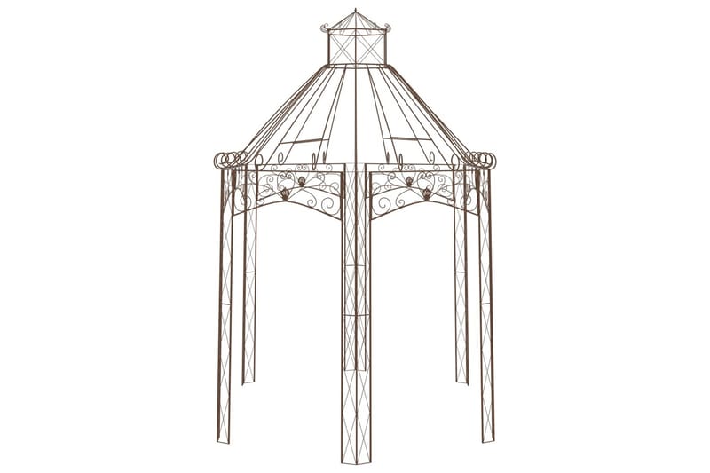 Hagepaviljong antikk brun 400x258x378 cm jern - Brun - Hagemøbler - Solbeskyttelse - Paviljonger - Komplett paviljong