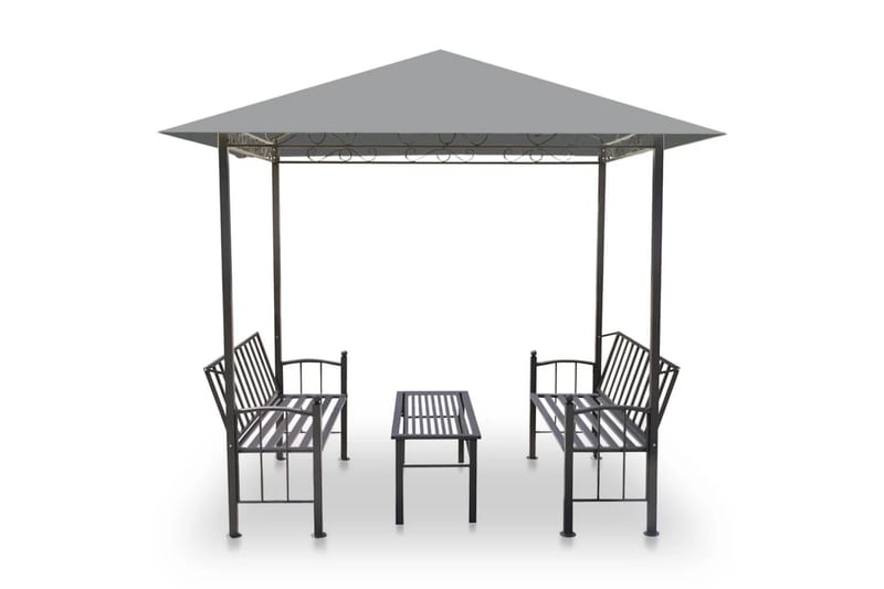 Hagepaviljong med bord og benker 2,5x1,5x2,4 m antrasitt - Hagemøbler - Solbeskyttelse - Paviljonger - Komplett paviljong