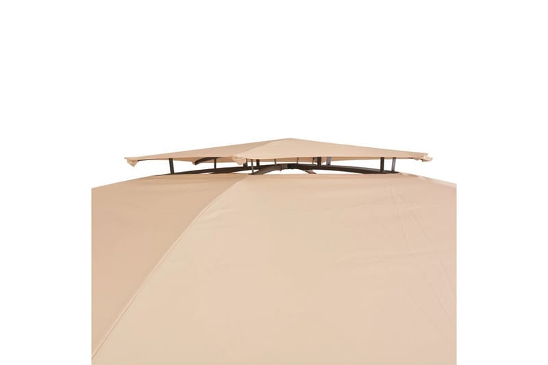 Hagepaviljong med gardiner heksagonal 360x265 cm - Hagemøbler - Solbeskyttelse - Paviljonger - Komplett paviljong