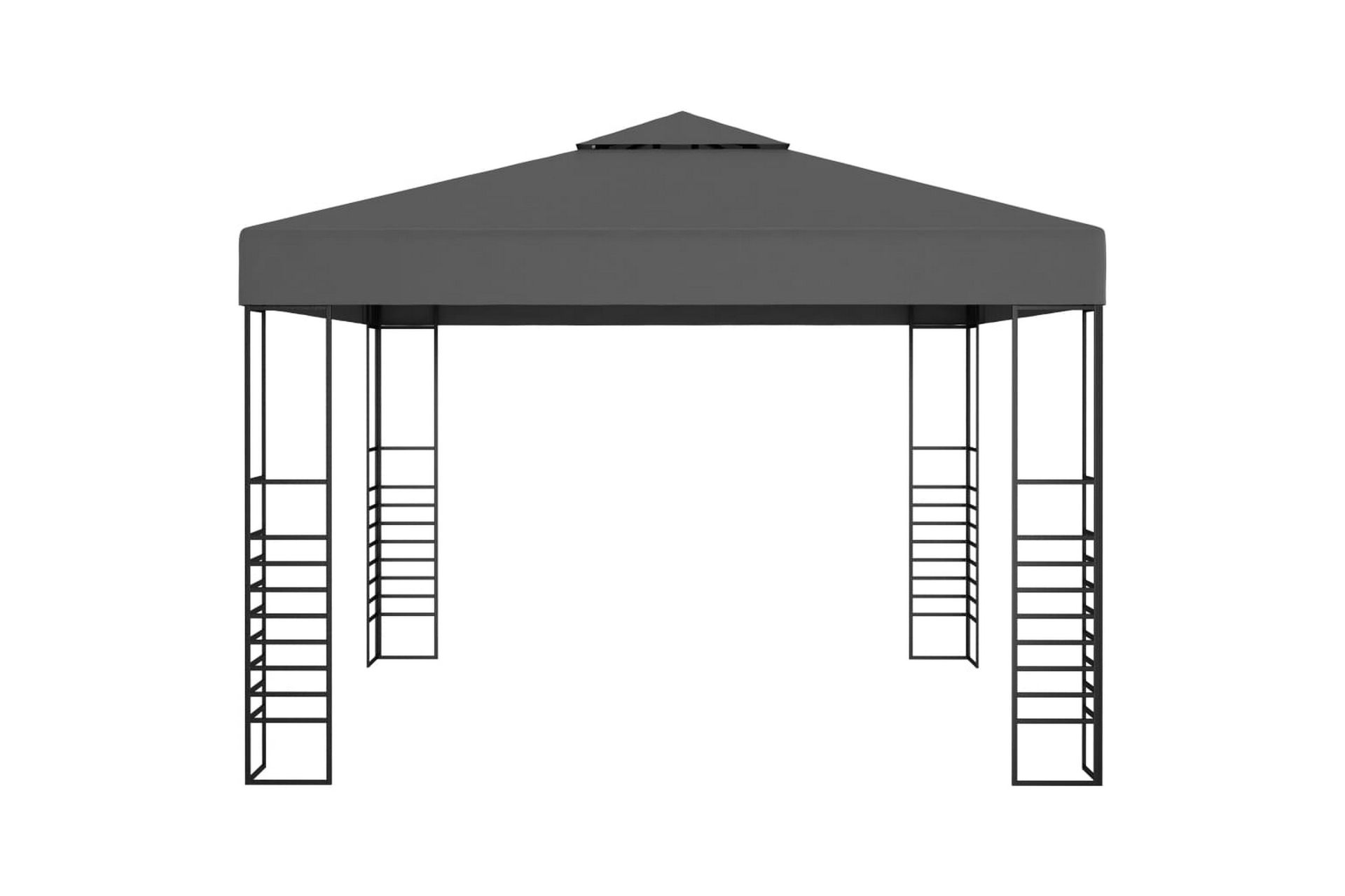 Hagepaviljong med lysslynge 3x3 m antrasitt - Antrasittgrå - Hagemøbler - Solbeskyttelse - Paviljonger - Komplett paviljong