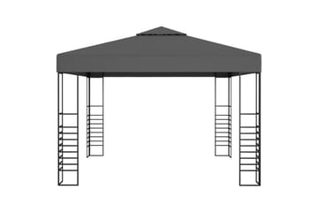 Hagepaviljong med lysslynge 3x3 m antrasitt - Antrasittgrå - Hagemøbler - Solbeskyttelse - Paviljonger - Komplett paviljong