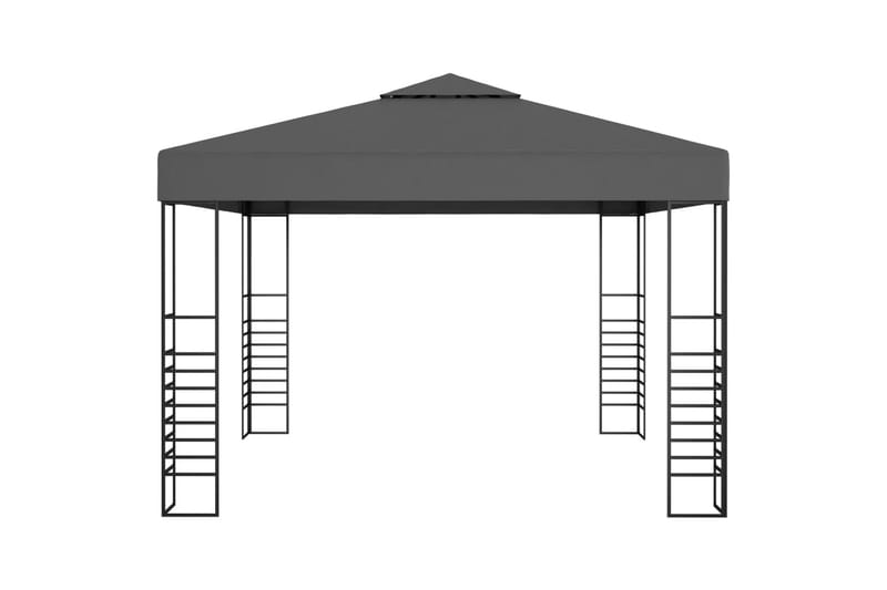 Hagepaviljong med lysslynge 3x3 m antrasitt - Antrasittgrå - Komplett paviljong