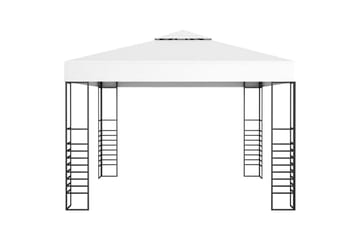 Hagepaviljong med lysslynge 3x3 m hvit - Hvit - Hagemøbler - Solbeskyttelse - Paviljonger - Komplett paviljong