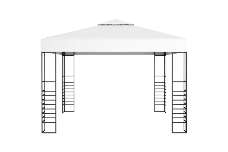 Hagepaviljong med lysslynge 3x3 m hvit - Hvit - Komplett paviljong