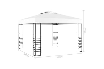 Hagepaviljong med lysslynge 3x3 m hvit - Hvit - Hagemøbler - Solbeskyttelse - Paviljonger - Komplett paviljong