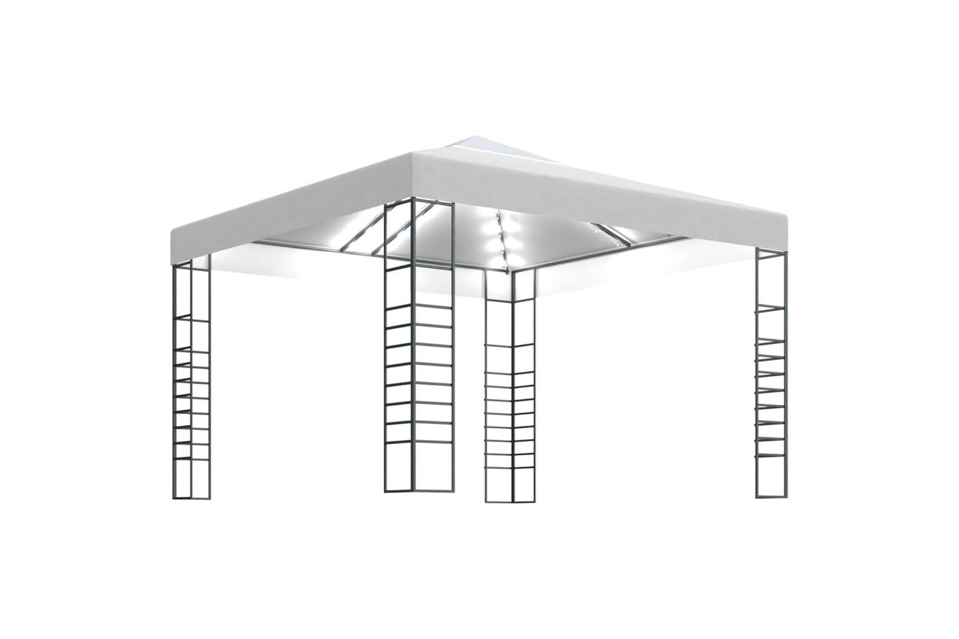 Hagepaviljong med lysslynge 3x3 m hvit - Hvit - Hagemøbler - Solbeskyttelse - Paviljonger - Komplett paviljong