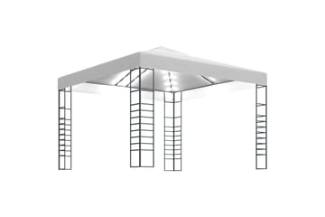 Hagepaviljong med lysslynge 3x3 m hvit - Hvit - Hagemøbler - Solbeskyttelse - Paviljonger - Komplett paviljong