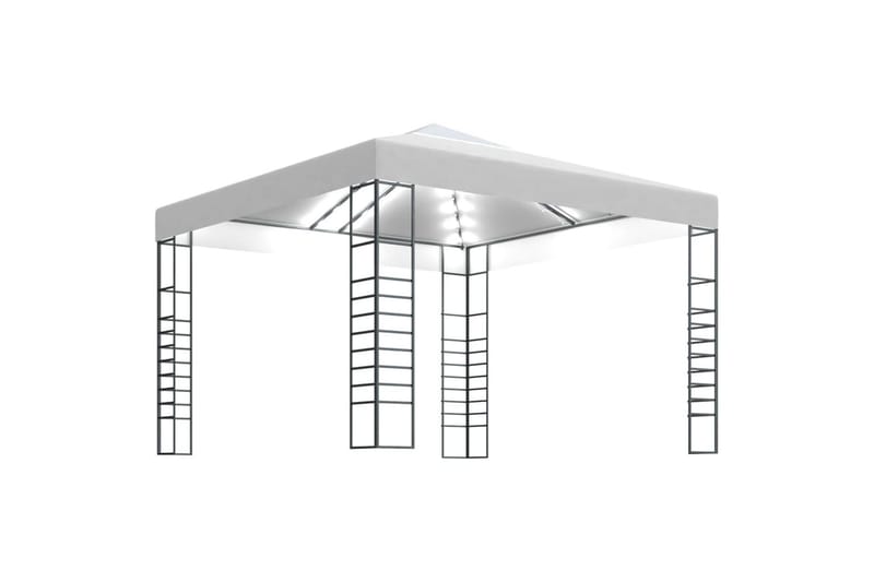 Hagepaviljong med lysslynge 3x3 m hvit - Hvit - Komplett paviljong