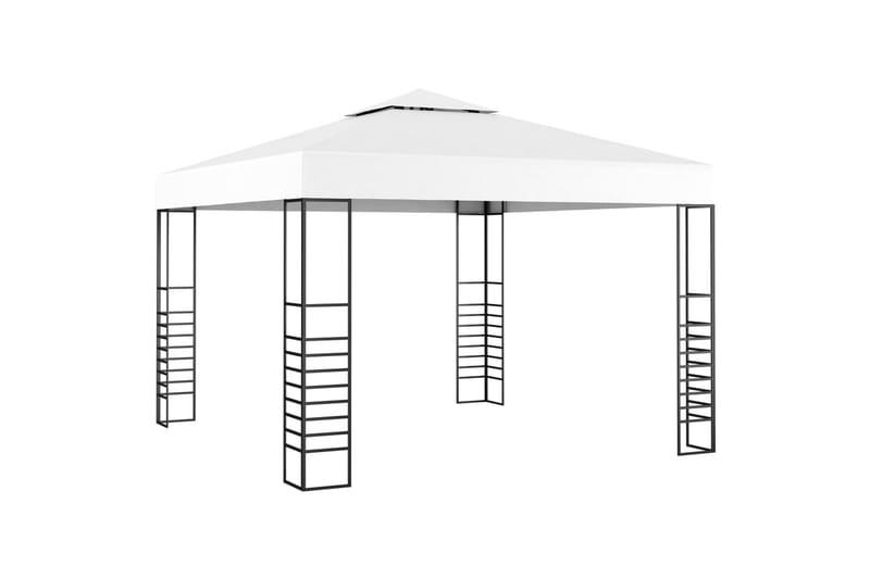 Hagepaviljong med lysslynge 3x3 m hvit - Hvit - Komplett paviljong