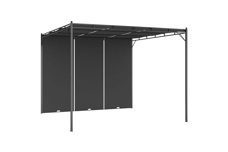 Hagepaviljong med sidegardin 3x3x2,25 m antrasitt - Hagemøbler - Solbeskyttelse - Paviljonger - Komplett paviljong