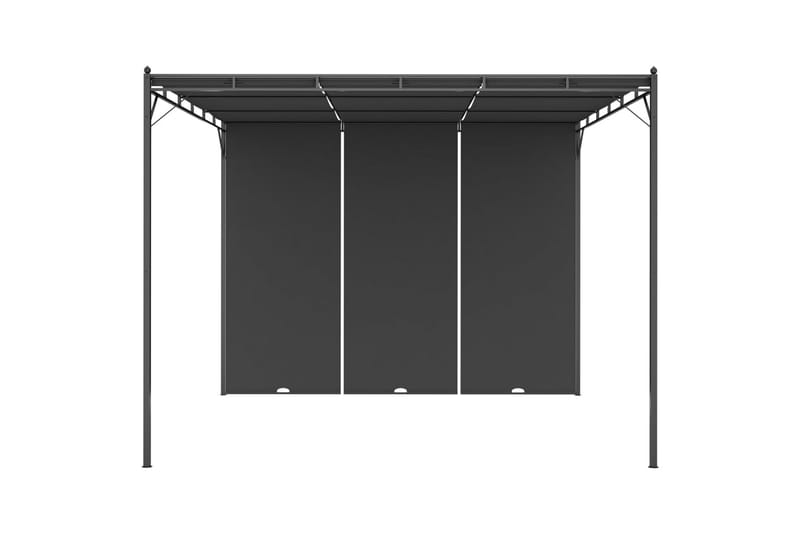 Hagepaviljong med sidegardin 3x3x2,25 m antrasitt - Hagemøbler - Solbeskyttelse - Paviljonger - Komplett paviljong