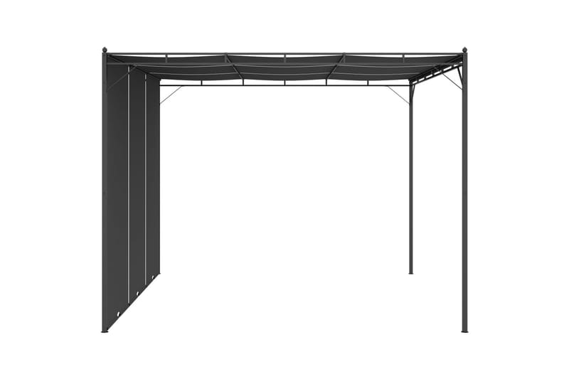 Hagepaviljong med sidegardin 3x3x2,25 m antrasitt - Hagemøbler - Solbeskyttelse - Paviljonger - Komplett paviljong