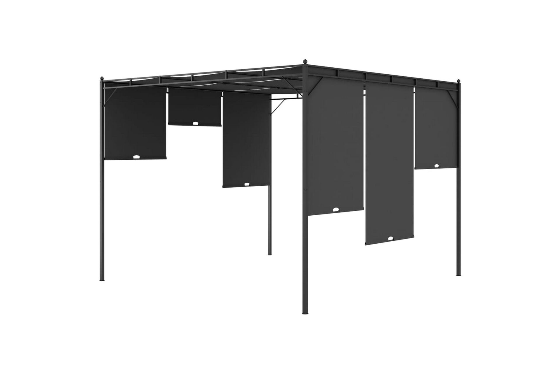 Hagepaviljong med sidegardin 3x3x2,25 m antrasitt - Hagemøbler - Solbeskyttelse - Paviljonger - Komplett paviljong