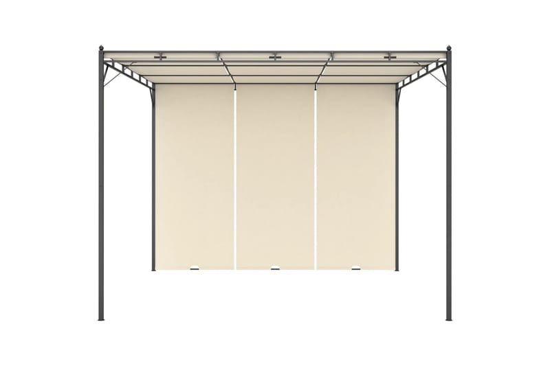 Hagepaviljong med sidegardin 3x3x2,25m kremhvit - Hagemøbler - Solbeskyttelse - Paviljonger - Komplett paviljong