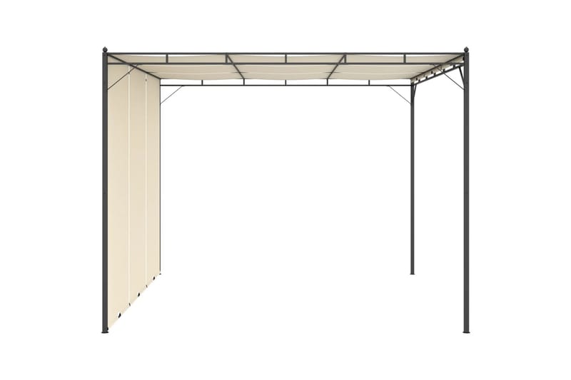 Hagepaviljong med sidegardin 3x3x2,25m kremhvit - Hagemøbler - Solbeskyttelse - Paviljonger - Komplett paviljong