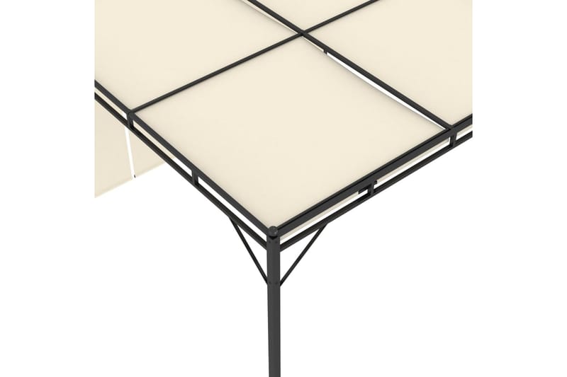 Hagepaviljong med sidegardin 4x3x2,25 m kremhvit - Hagemøbler - Solbeskyttelse - Paviljonger - Komplett paviljong
