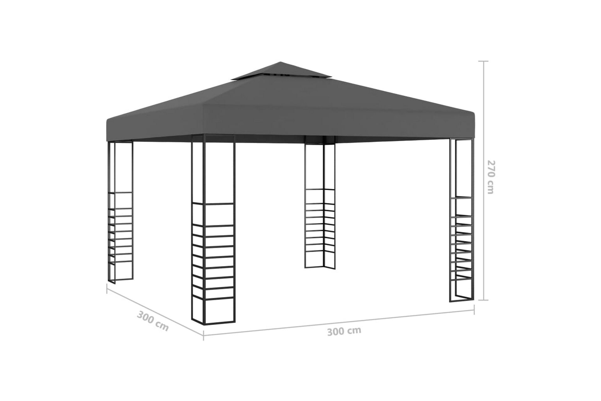 Hagetelt 3x3 m antrasitt - Antrasittgrå - Hagemøbler - Solbeskyttelse - Paviljonger - Komplett paviljong