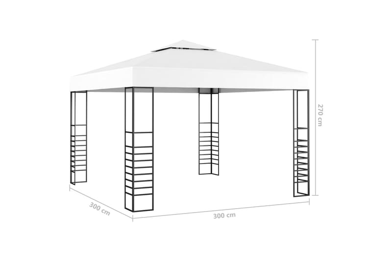 Hagetelt 3x3 m hvit - Hvit - Hagemøbler - Solbeskyttelse - Paviljonger - Komplett paviljong