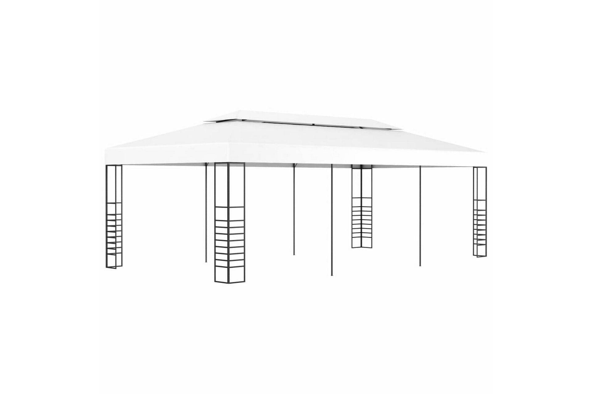 Hagetelt 6x3 m hvit - Hvit - Hagemøbler - Solbeskyttelse - Paviljonger - Komplett paviljong