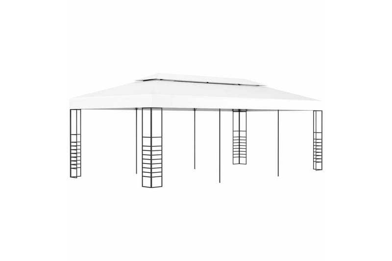 Hagetelt 6x3 m hvit - Hvit - Hagemøbler - Solbeskyttelse - Paviljonger - Komplett paviljong