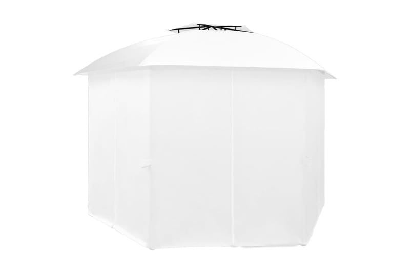 Hagetelt med gardiner 360x312x265 cm hvit 180 g/m² - Hvit - Hagemøbler - Solbeskyttelse - Paviljonger - Komplett paviljong