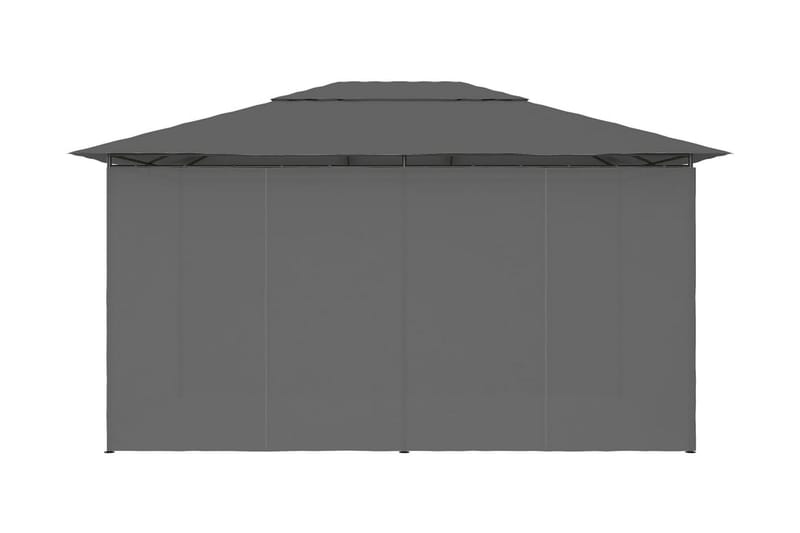 Hagetelt med gardiner 4x3 m antrasitt - Grå - Hagemøbler - Solbeskyttelse - Paviljonger - Komplett paviljong